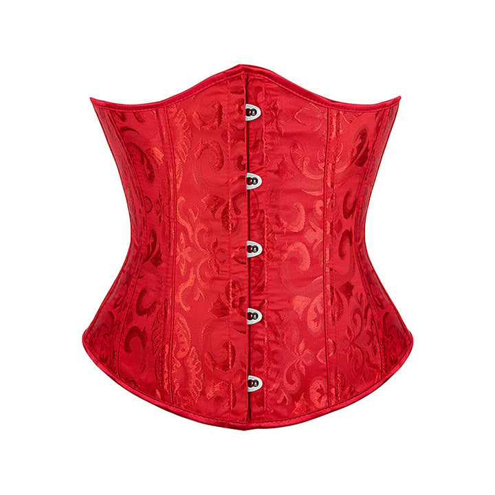 Kurzes Jacquard-Korsett für Damen, Taillenformer, Bauchkontrolle, Figurformer - Rot - 6XL - image 14