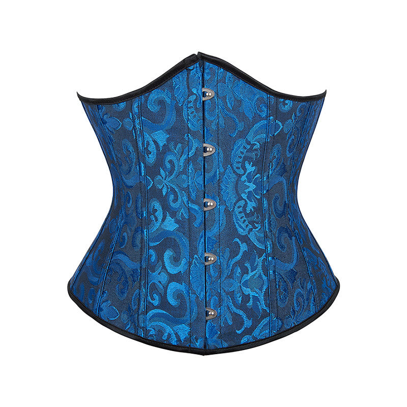 Kurzes Jacquard-Korsett für Damen, Taillenformer, Bauchkontrolle, Figurformer - Dunkelblau - 6XL - image 5