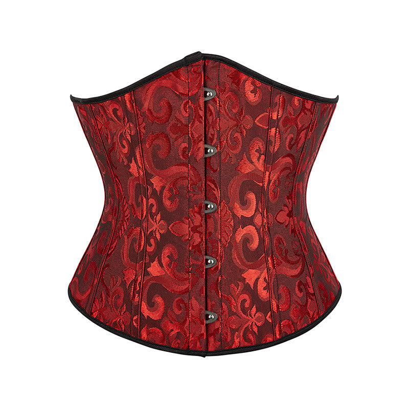Kurzes Jacquard-Korsett für Damen, Taillenformer, Bauchkontrolle, Figurformer - Schwarz Rot - 6XL - image 20