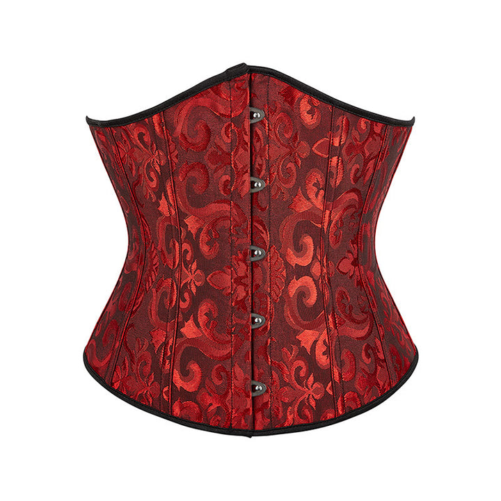 Kurzes Jacquard-Korsett für Damen, Taillenformer, Bauchkontrolle, Figurformer - Schwarz Rot - 6XL - image 20