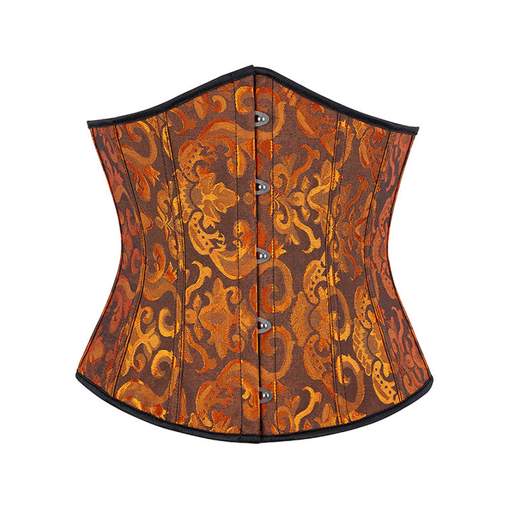 Kurzes Jacquard-Korsett für Damen, Taillenformer, Bauchkontrolle, Figurformer - Schwarzes Gold - 6XL - image 19