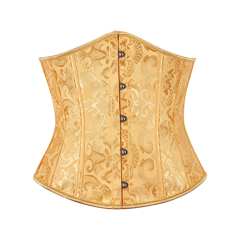 Kurzes Jacquard-Korsett für Damen, Taillenformer, Bauchkontrolle, Figurformer - Golden - 6XL - image 12