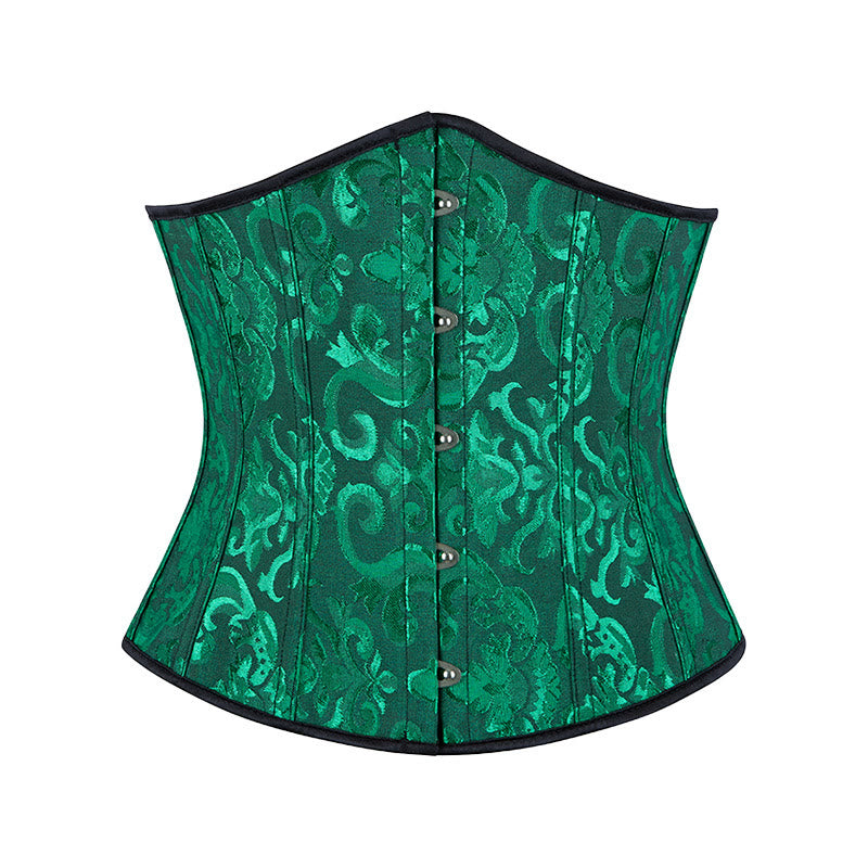 Kurzes Jacquard-Korsett für Damen, Taillenformer, Bauchkontrolle, Figurformer - Schwarz Grün - 6XL - image 18