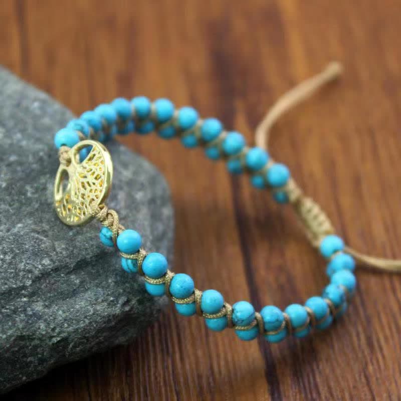 Spirituelles Türkis-Armband mit Lebensbaum-Motiv zum Schutz und zur Heilung: - image 2