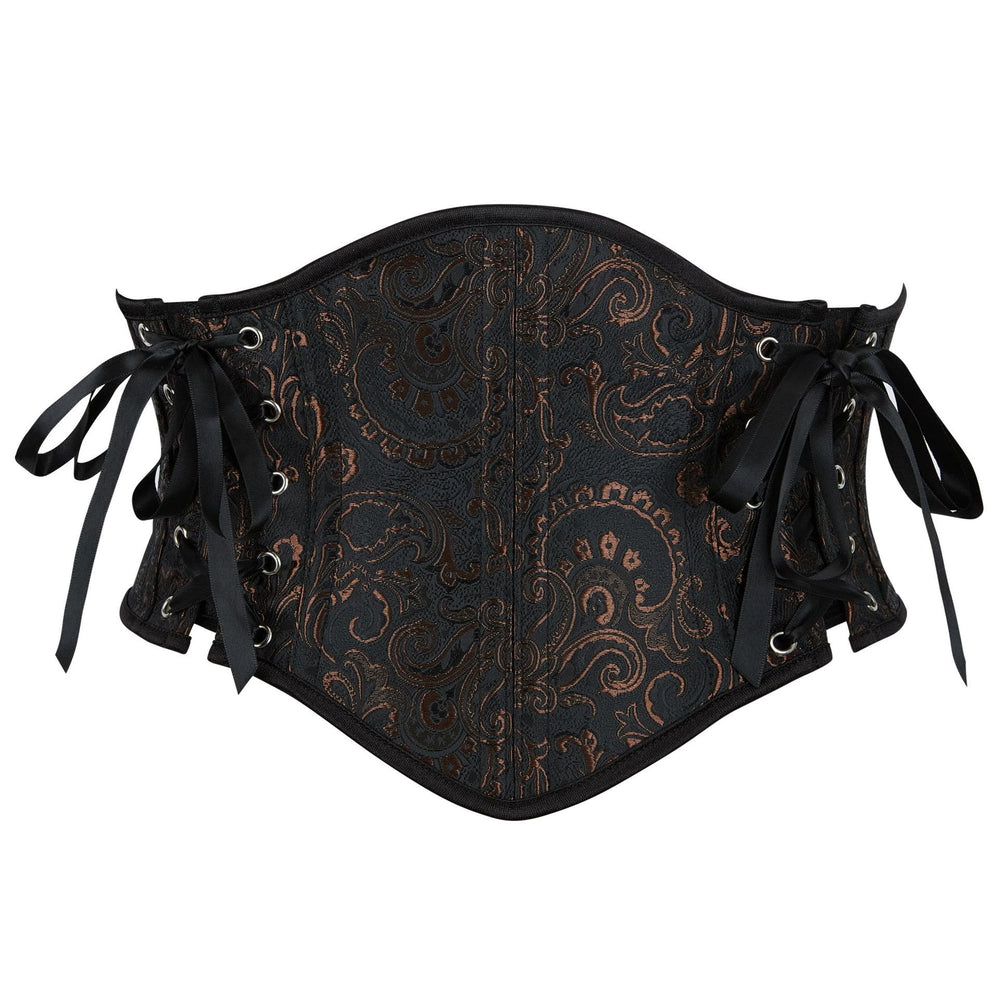 Retro-Jacquard-Taillenformer für Damen mit 13 Stahlstäben, formt die Sanduhrfigur - Schwarz - 2XL - image 1