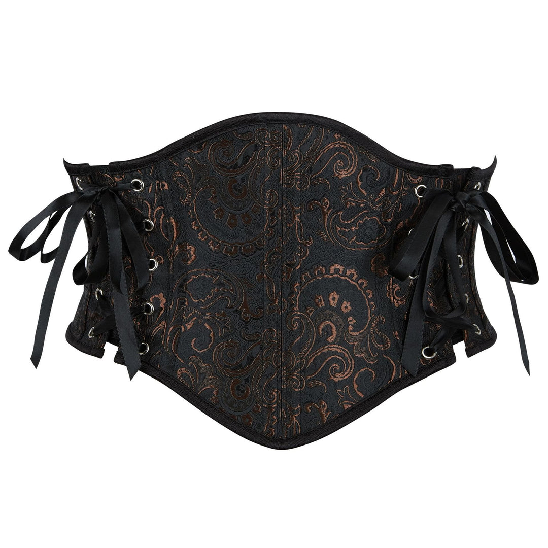 Retro-Jacquard-Taillenformer für Damen mit 13 Stahlstäben, formt die Sanduhrfigur - Schwarz - 2XL - image 1