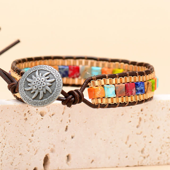 Modernes Armband im Südwest-Stil mit quadratischen türkisfarbenen Perlen - image 5