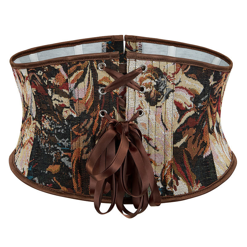 Kurzes Retro-Korsett mit Blumenmuster und Jacquard-Print – modische Oberbekleidung für Alltag und Partys - image 2