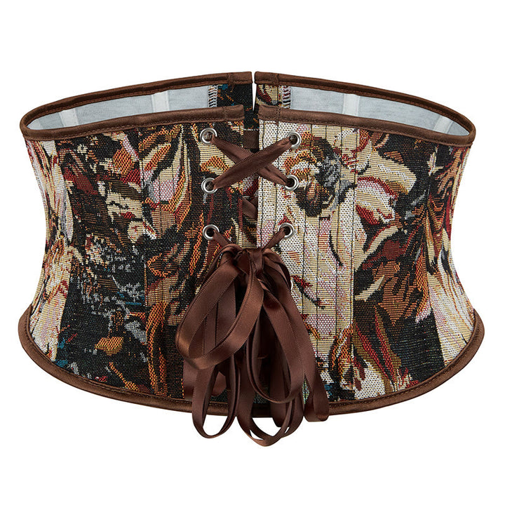 Kurzes Retro-Korsett mit Blumenmuster und Jacquard-Print – modische Oberbekleidung für Alltag und Partys - image 2