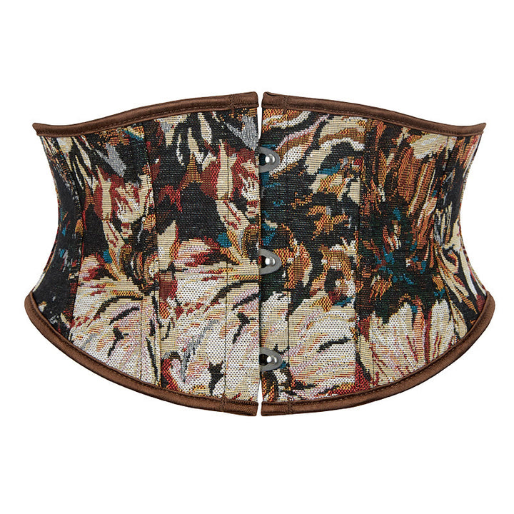 Kurzes Retro-Korsett mit Blumenmuster und Jacquard-Print – modische Oberbekleidung für Alltag und Partys - Khaki - 2XL - image 1