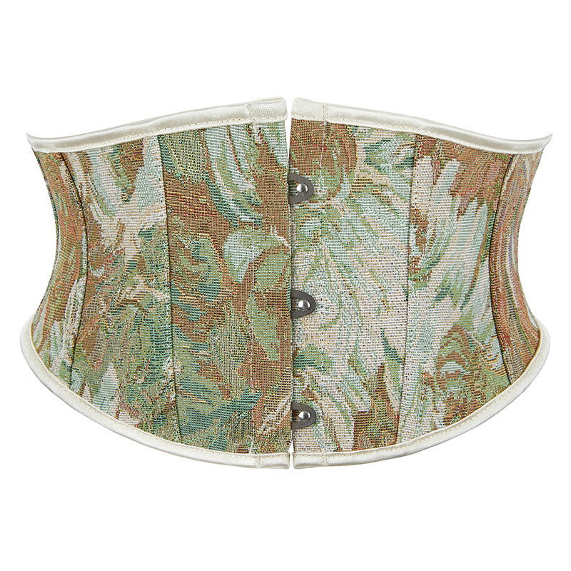 Kurzes Retro-Korsett mit Blumenmuster und Jacquard-Print – modische Oberbekleidung für Alltag und Partys - Grün - 2XL - image 3