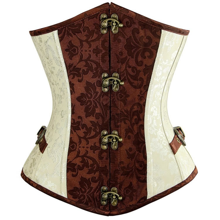 Gothic-Jacquard-Korsett für Damen, Taillenformer, Figurformer - Aprikose - 2XL - image 1