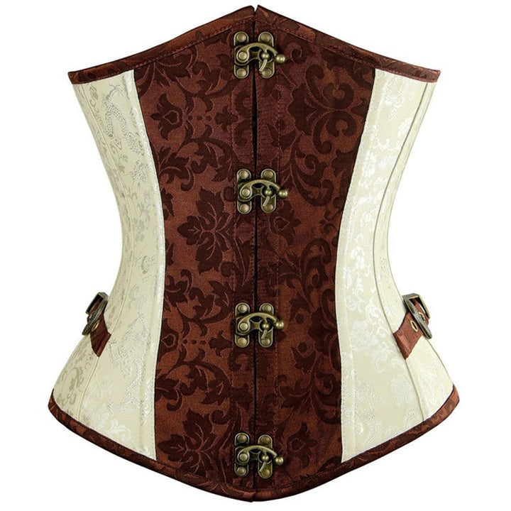 Gothic-Jacquard-Korsett für Damen, Taillenformer, Figurformer - Aprikose - 2XL - image 1