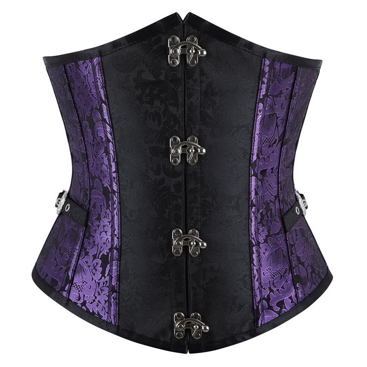 Gothic-Jacquard-Korsett für Damen, Taillenformer, Figurformer - Lila - 2XL - image 3