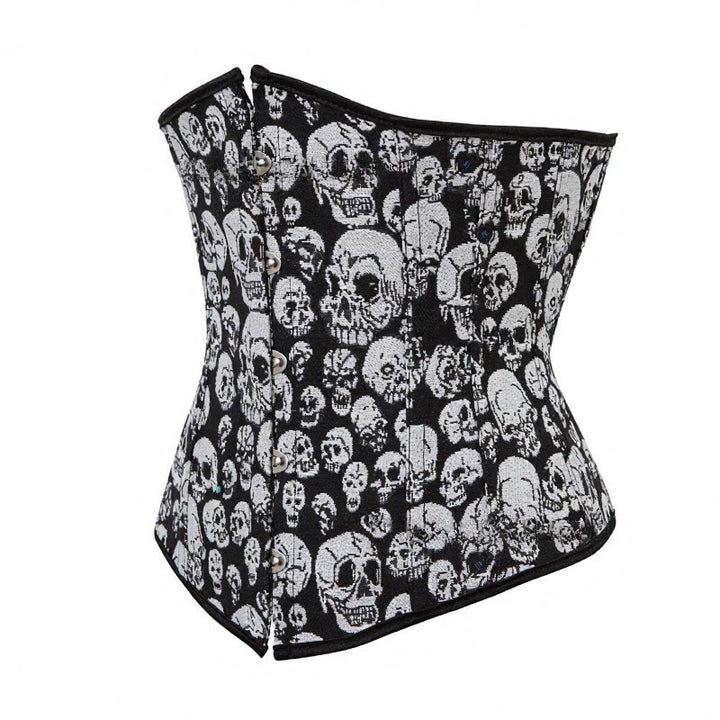 Gothic-Korsett für Damen mit Totenkopf-Print, elastischem Bund und Verschluss vorne – ideal für Halloween, Punk und Cosplay - image 2