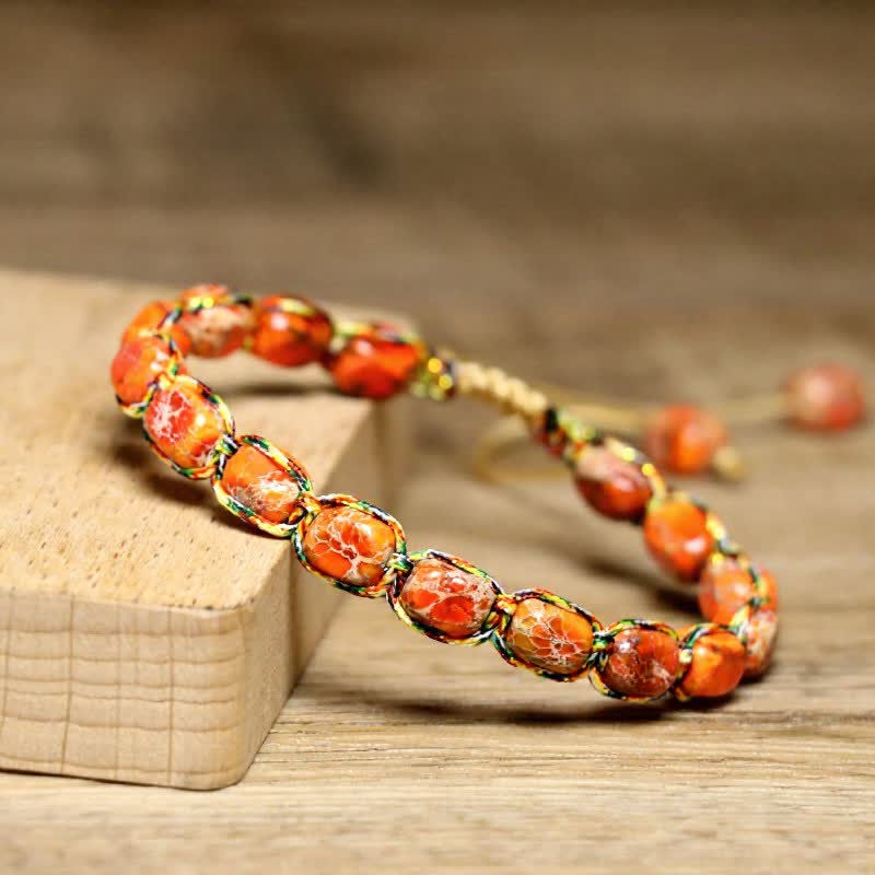 Buntes, türkisfarbenes Kaiserstein-Armband mit verstellbarem geflochtenem Seil - image 15