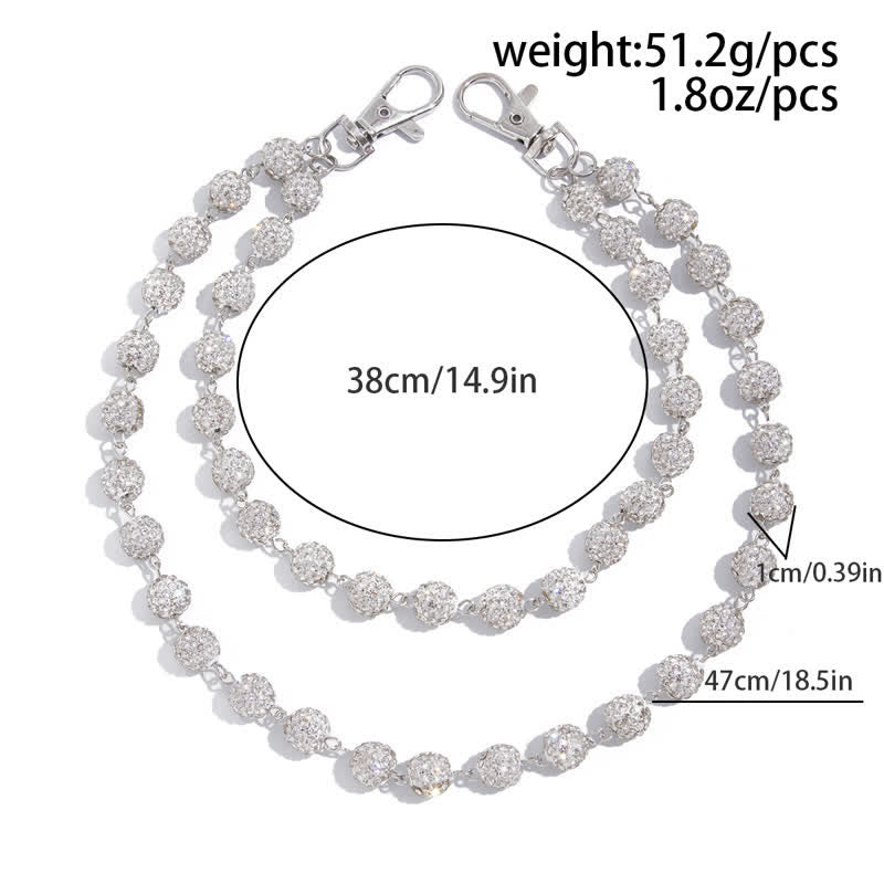 Eisige Glitzerkugel, doppellagige Diamant-Hosenkette - image 9