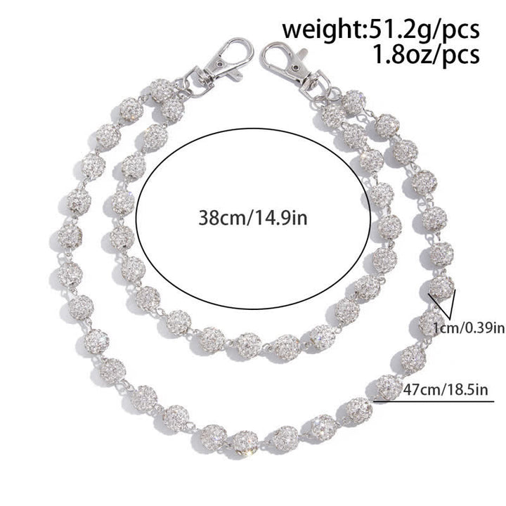 Eisige Glitzerkugel, doppellagige Diamant-Hosenkette - image 9