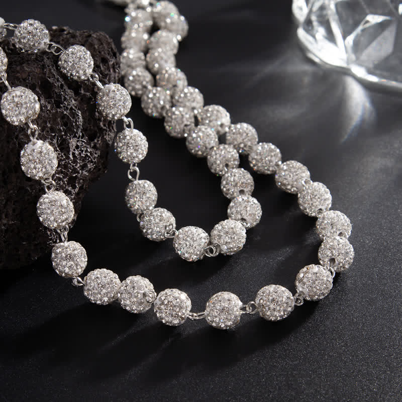 Eisige Glitzerkugel, doppellagige Diamant-Hosenkette - image 2