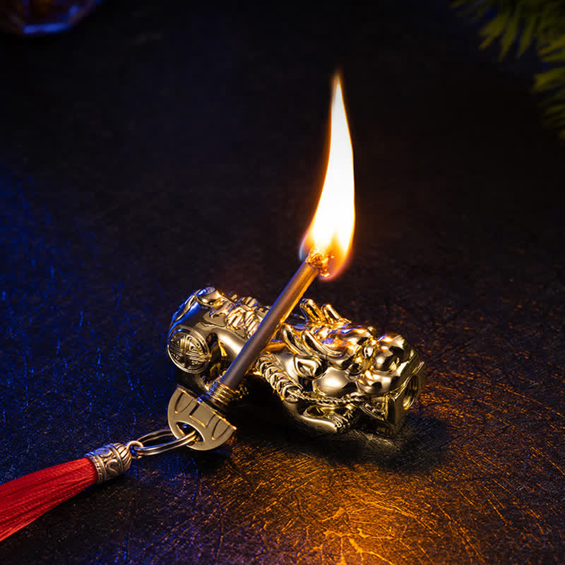 Lucky Fortune Permanent Streichholz Nachfüllbares Ölfeuerzeug - Gold - image 0