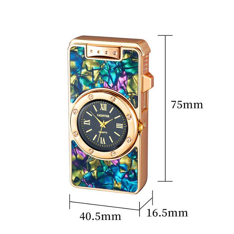 Time Flame Feuerzeug mit bunten Muscheln und Uhr - image 9