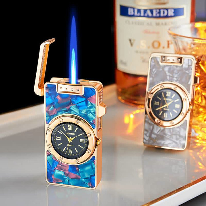 Time Flame Feuerzeug mit bunten Muscheln und Uhr - image 10