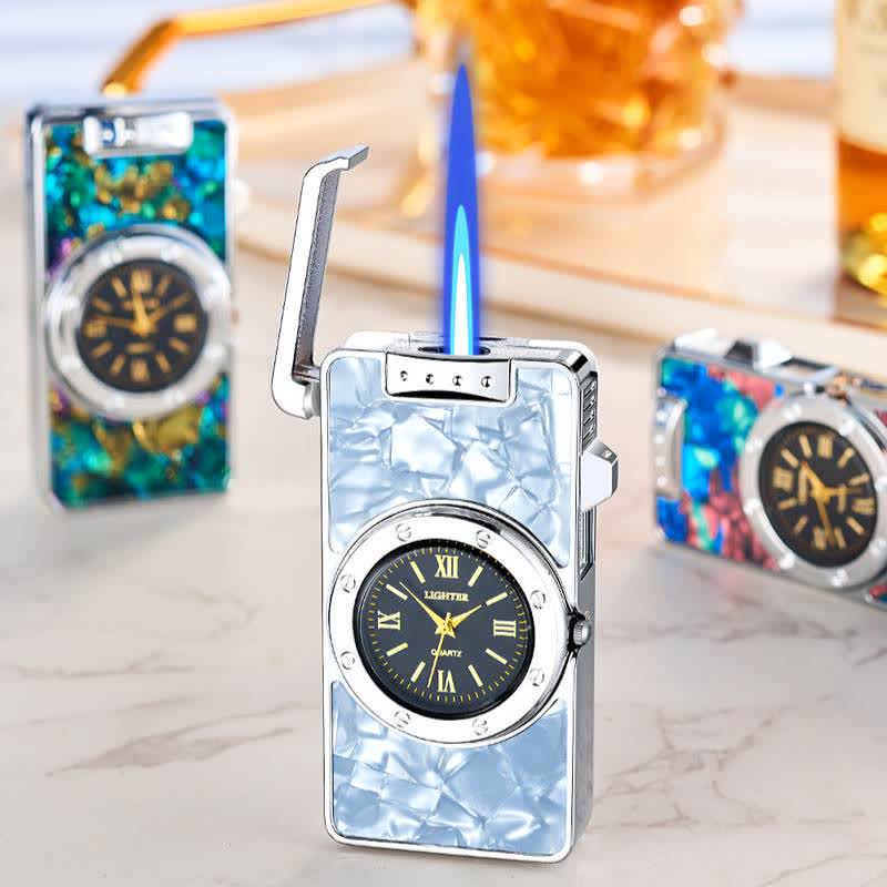 Time Flame Feuerzeug mit bunten Muscheln und Uhr - image 0