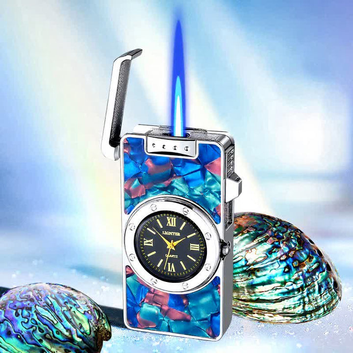 Time Flame Feuerzeug mit bunten Muscheln und Uhr - Ambilight - Silber - image 22