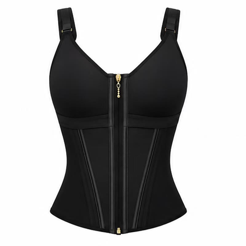 Damen-Unterbrust-Formweste mit integriertem BH und Taillenformer-Korsett - Schwarz - 3XL - image 1