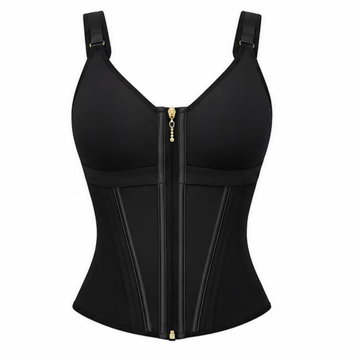 Damen-Unterbrust-Formweste mit integriertem BH und Taillenformer-Korsett - Schwarz - 3XL - image 1