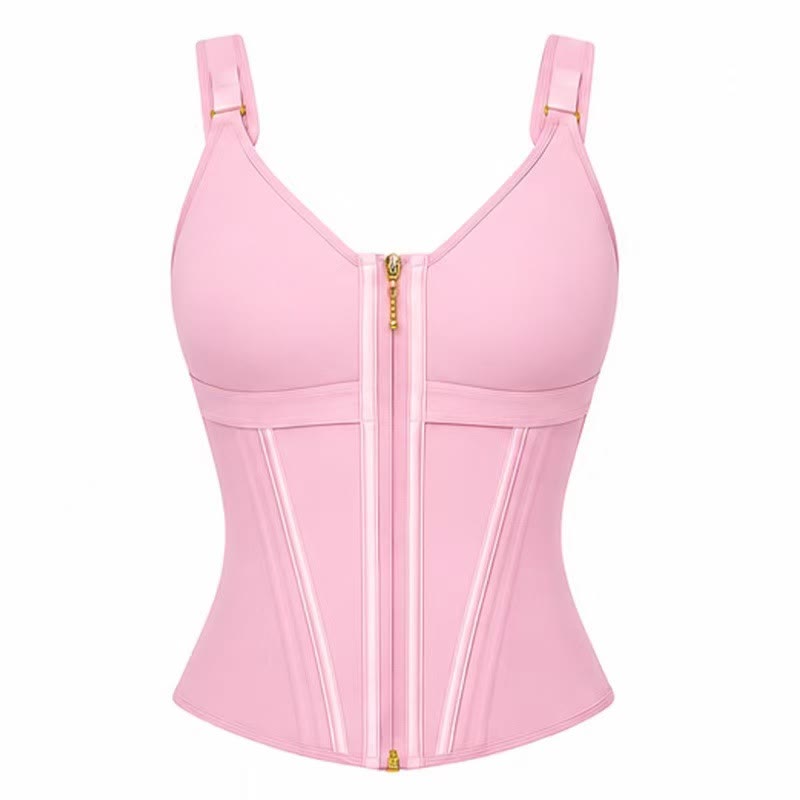 Damen-Unterbrust-Formweste mit integriertem BH und Taillenformer-Korsett - Rosa - 3XL - image 3