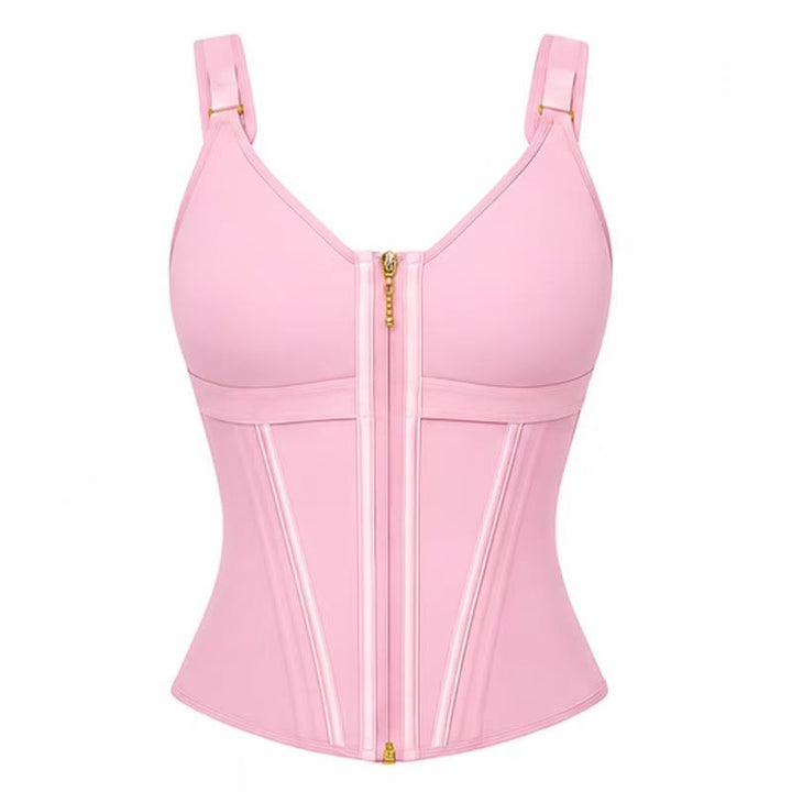 Damen-Unterbrust-Formweste mit integriertem BH und Taillenformer-Korsett - Rosa - 3XL - image 3