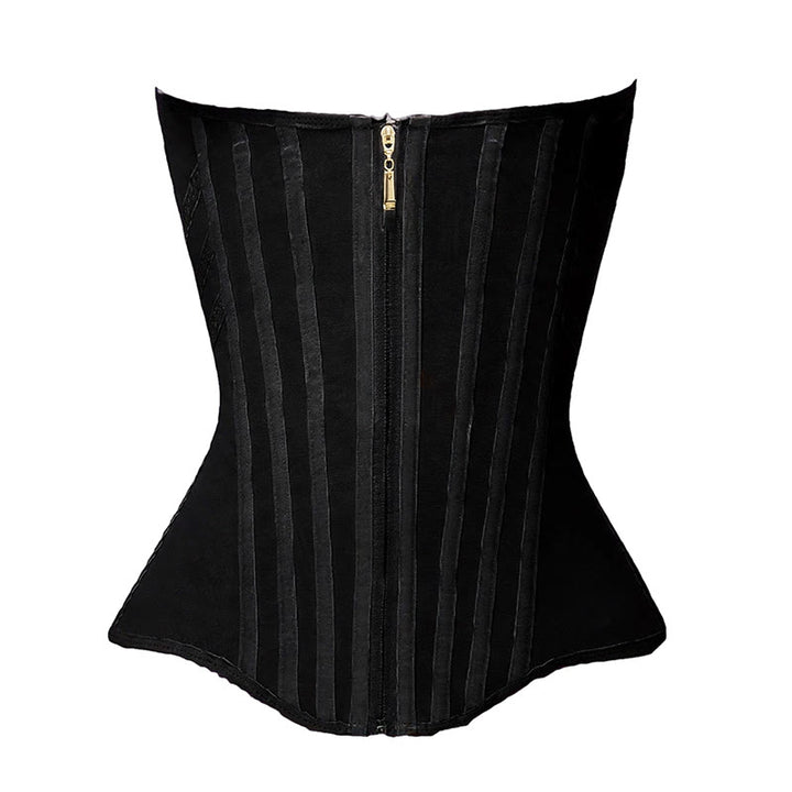 Damen-Korsett aus glänzendem PU-Polyester, Taillenformer, Sanduhr-Schlankheitsformer - Schwarz - 3XL - image 2