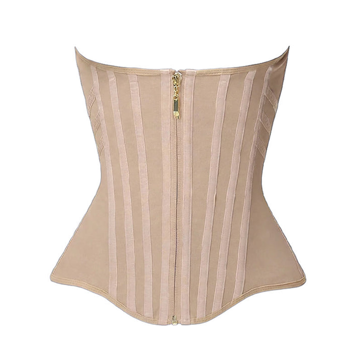 Damen-Korsett aus glänzendem PU-Polyester, Taillenformer, Sanduhr-Schlankheitsformer - Nackt - 3XL - image 1