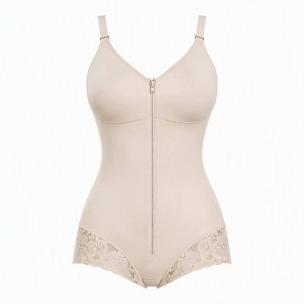 Damen-Taillenformer aus Polyamid mit mehreren Haken, Bauch- und Hüftstraffung, Figurformer - Nackt - 3XL - image 1
