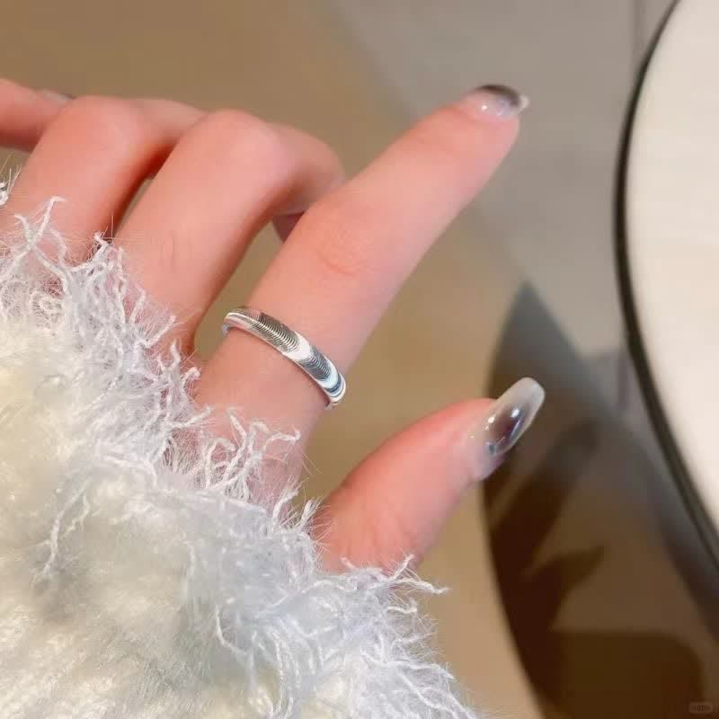 Cooler, minimalistischer Wellenring für jeden Tag - Silber - US 10 - image 0