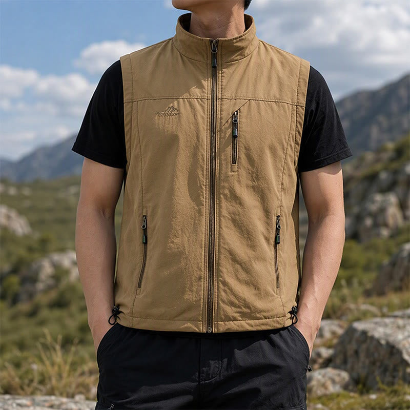 Schnelltrocknende Outdoor-Weste für Herren - Khaki - 5XL - image 0