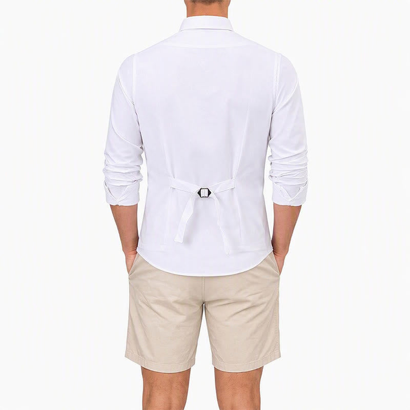 Minimalistische Herren-Freizeitweste aus Leinen-Baumwoll-Mischgewebe - image 2