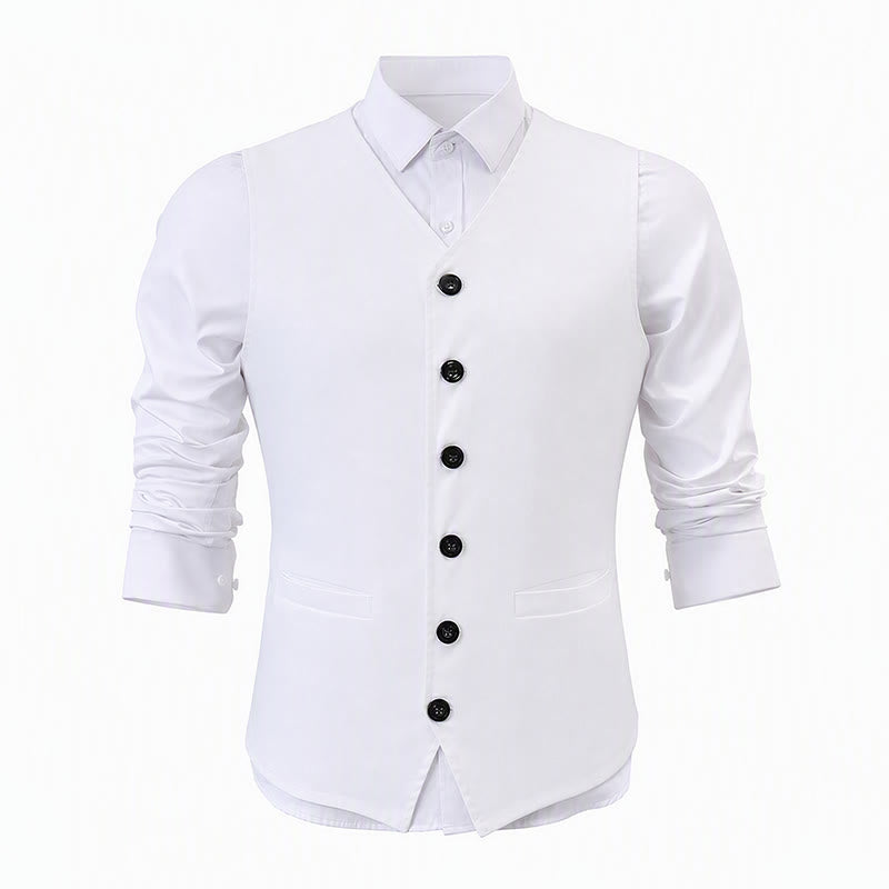 Minimalistische Herren-Freizeitweste aus Leinen-Baumwoll-Mischgewebe - image 11