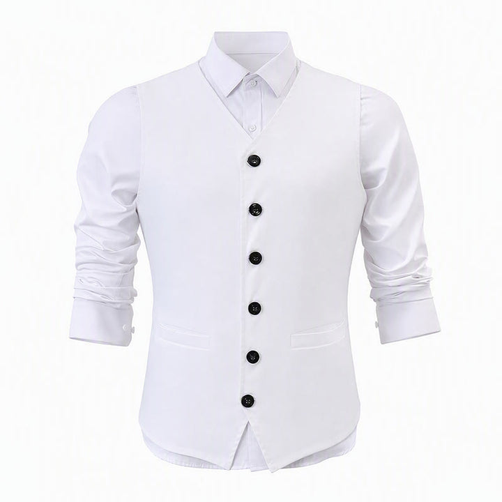 Minimalistische Herren-Freizeitweste aus Leinen-Baumwoll-Mischgewebe - image 11