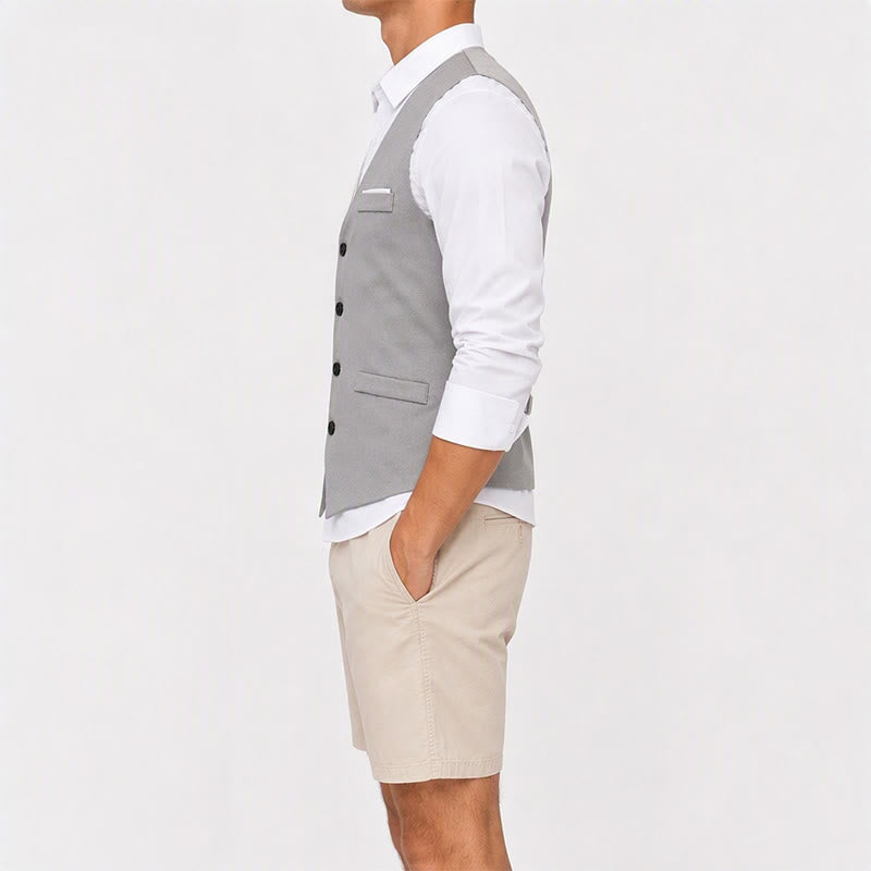 Britische Slim-Fit-Anzugweste für Herren, formelle Businessweste - image 3