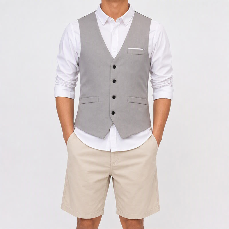 Britische Slim-Fit-Anzugweste für Herren, formelle Businessweste - image 1