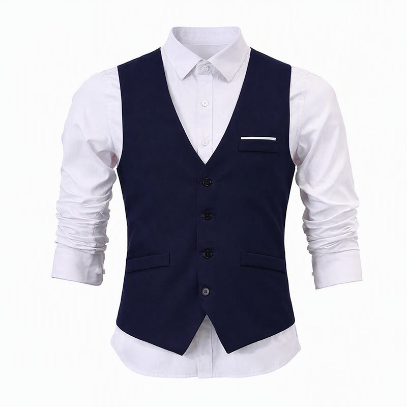 Britische Slim-Fit-Anzugweste für Herren, formelle Businessweste - image 14