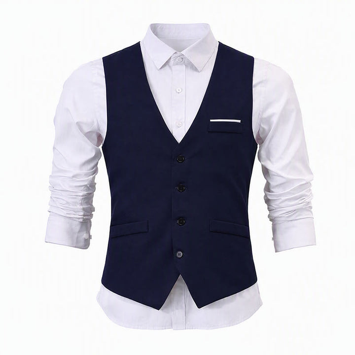 Britische Slim-Fit-Anzugweste für Herren, formelle Businessweste - image 14