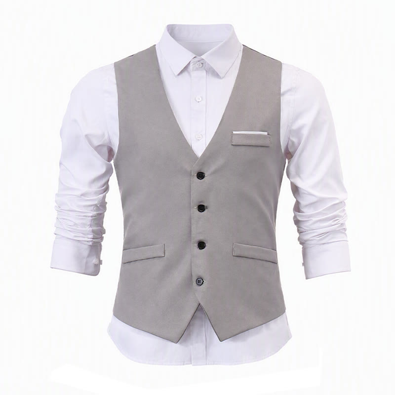 Britische Slim-Fit-Anzugweste für Herren, formelle Businessweste - image 11