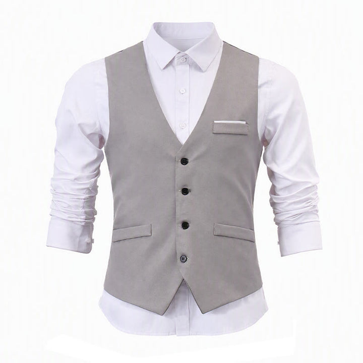 Britische Slim-Fit-Anzugweste für Herren, formelle Businessweste - image 11