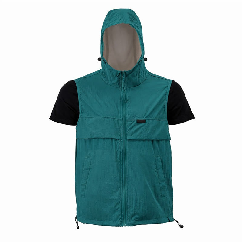 Atmungsaktive, mit Kapuze versehene Sonnenschutzweste für Herren für Outdoor-Sportarten - image 20