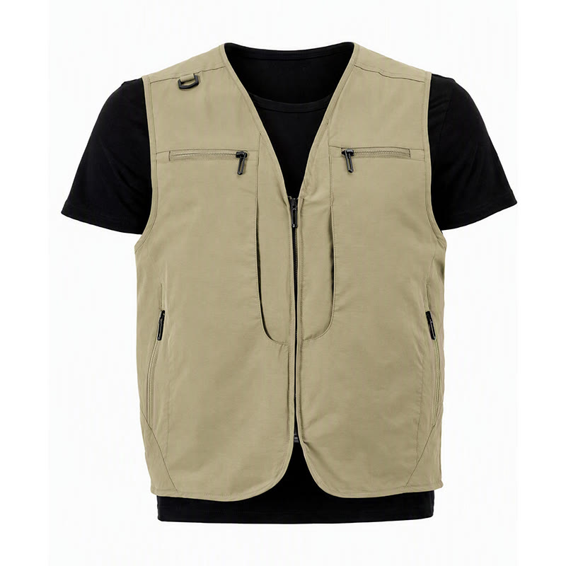 Herren Outdoor-Weste mit mehreren Reißverschlusstaschen, schnelltrocknend, vielseitig einsetzbar - image 19