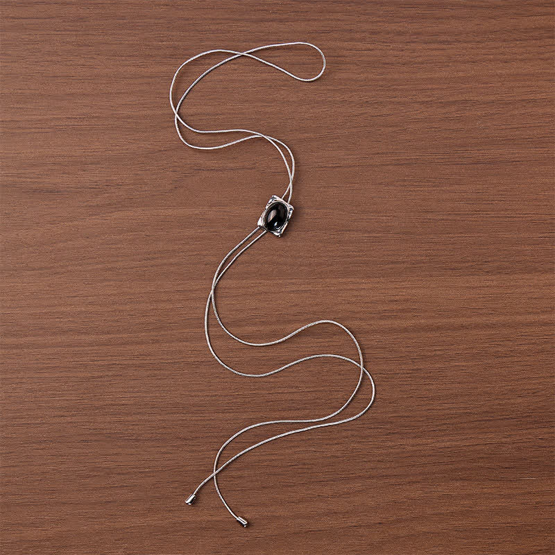 Tigerauge-Schieberanhänger, quadratisch, Y-förmig, Lariat-Bolo-Halskette - image 6