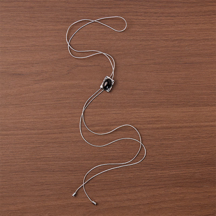 Tigerauge-Schieberanhänger, quadratisch, Y-förmig, Lariat-Bolo-Halskette - image 6